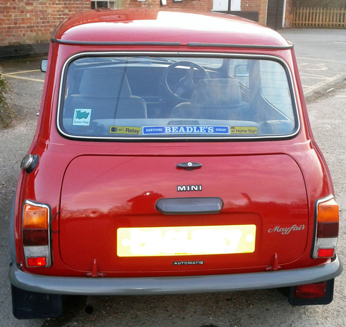 1988 austin classic mini mayfair auto red back