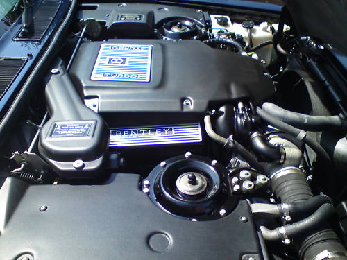 1996 bentley turbo r blue engine bay