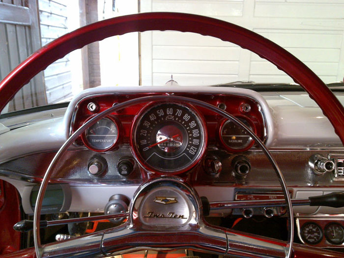 1957 chevrolet bel air v8 manual 3 speed dashboard