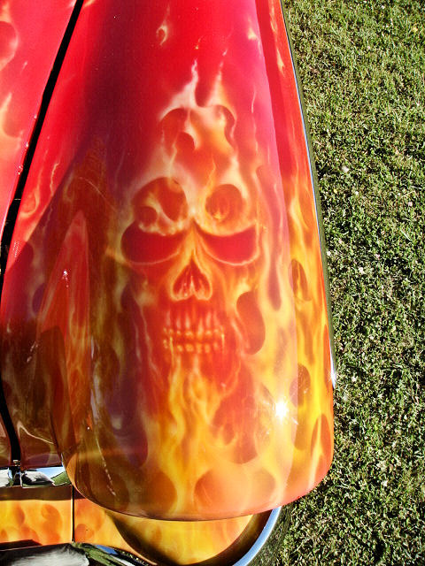 1955 Chevrolet Bel Air 2nd Gen Restomod Skull Flame Artwork