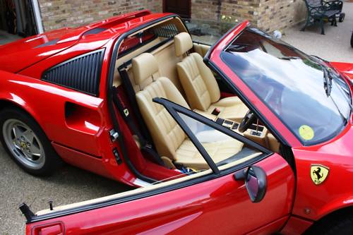 1989 ferrari 328 gts rosso red interior 2