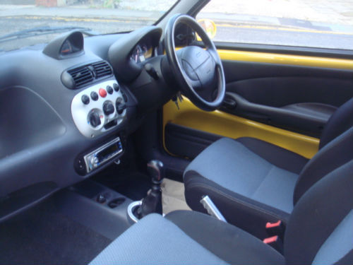 2001 fiat seicento 1.1 michael schumacher sporting bright yellow interior