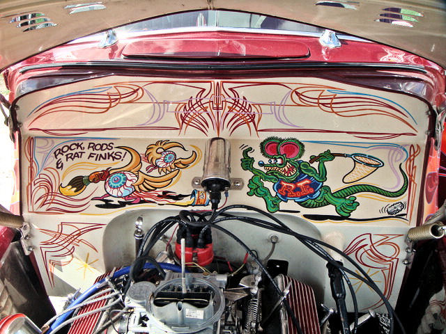 1940 Ford Coupe Custom Engine Bay Artwork