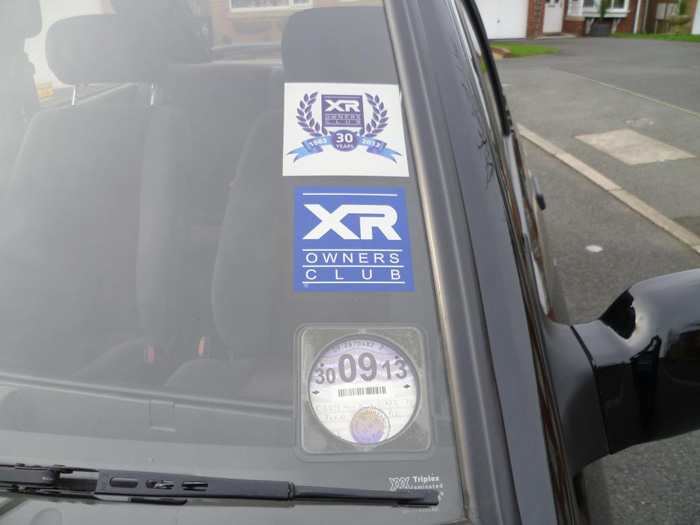 1986 Ford Escort MK4 XR3i Owners Club Stickers