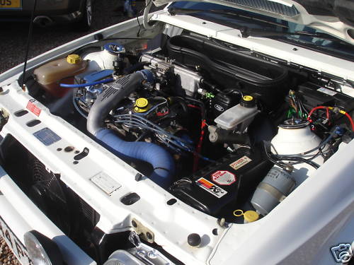 1989 ford escort rs turbo white engine bay