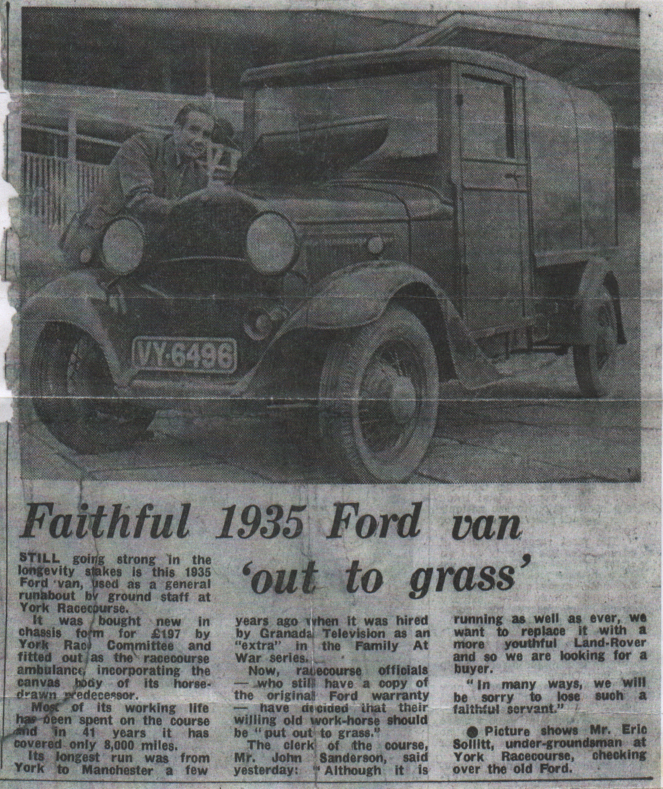 1935 Ford BF Pickup Truck Newspaper Article