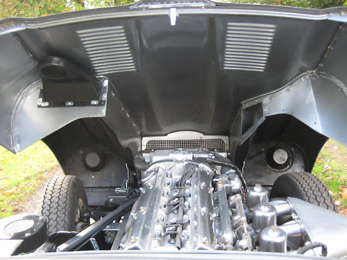 1964 jaguar e type bonnet engine bay