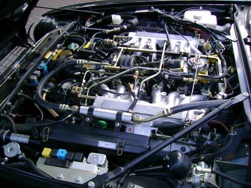 jaguar xjs v12 auto convertible in black ivory leather engine bay
