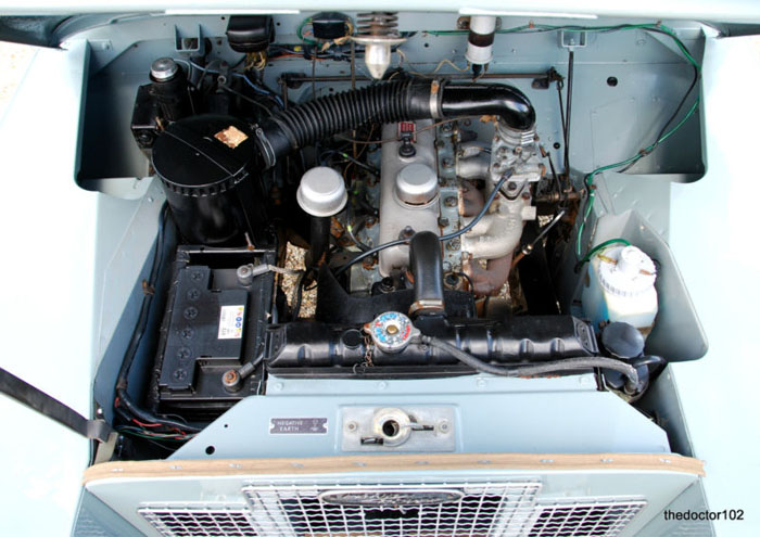 1971 late series 2a land rover swb truck cab engine bay
