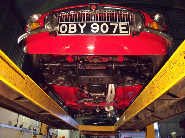 1967 mgb roadster mk1 underside 1