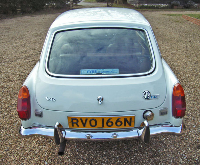 1974 mgb gt v8 factory car back