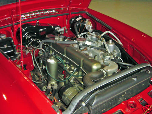 1968 mgc roadster concours rebuild engine bay