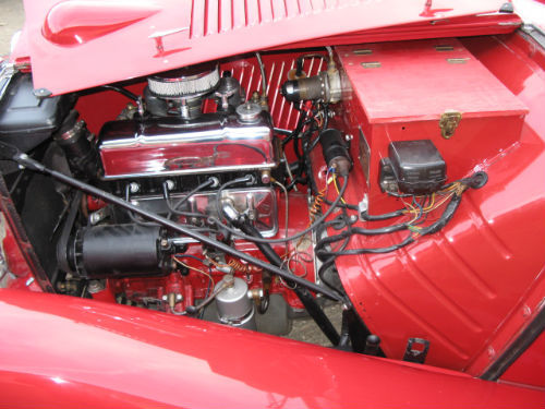 1937 mg ta 2 seater sports engine bay