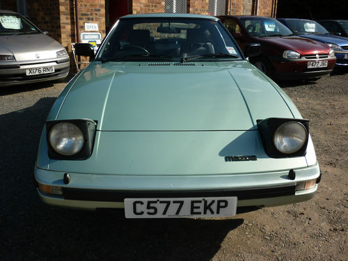 1986 mazda rx7 2 door coupe metallic green front