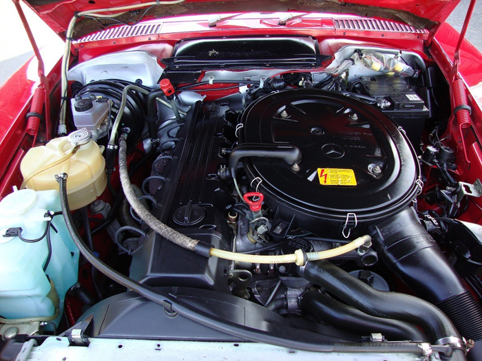 1986 Mercedes-Benz R107 SL300 Engine Bay