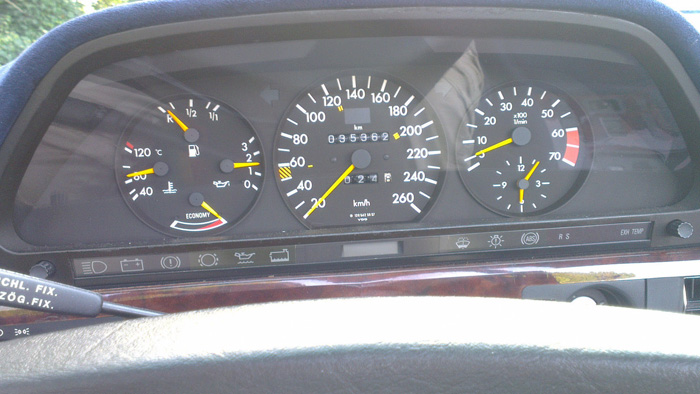 1986 Mercedes-Benz W126 500 SEC Magic Top Special Dashboard Gauges