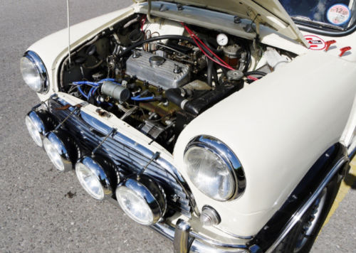 1962 mini cooper mk1 s rally prepared engine bay