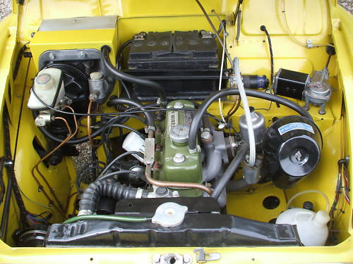 1955 morris minor split screen van engine bay