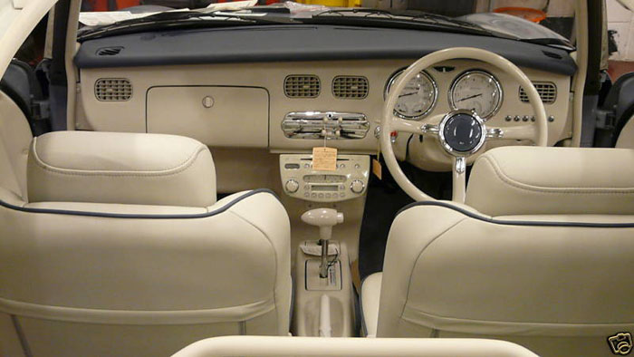 1991 nissan figaro grey white interior