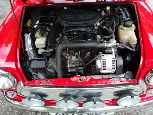 2000 rover mini cooper sport multi-coloured engine bay