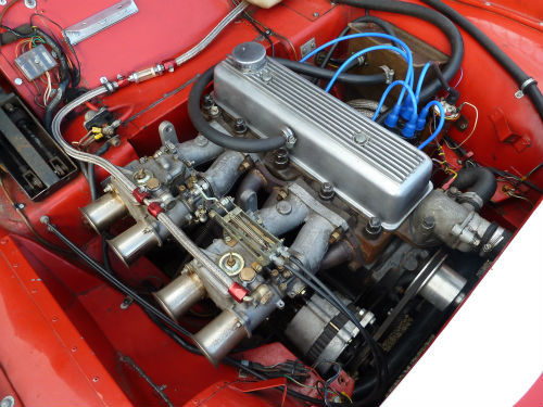 1958 triumph tr3a classic historic race car engine bay 1