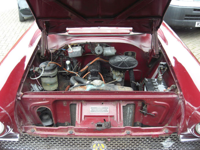 1960 vauxhall victor deluxe maroon engine bay