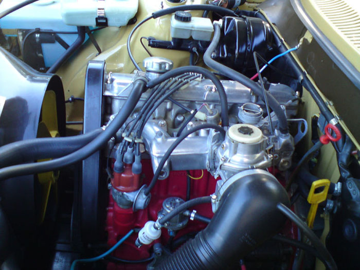 1979 volvo 244 dl auto yellow engine bay 1