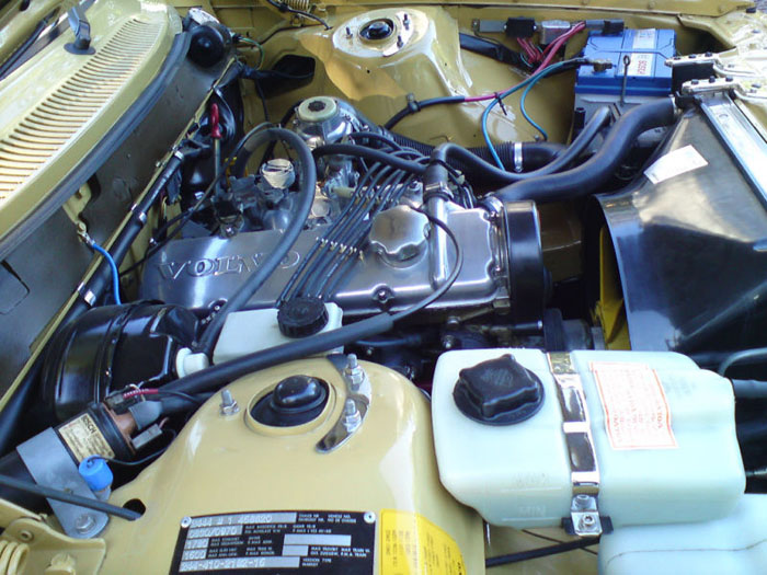 1979 volvo 244 dl auto yellow engine bay 2