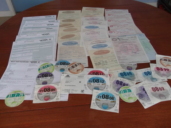 1972 Ford Escort MK1 1100 History Tax Discs